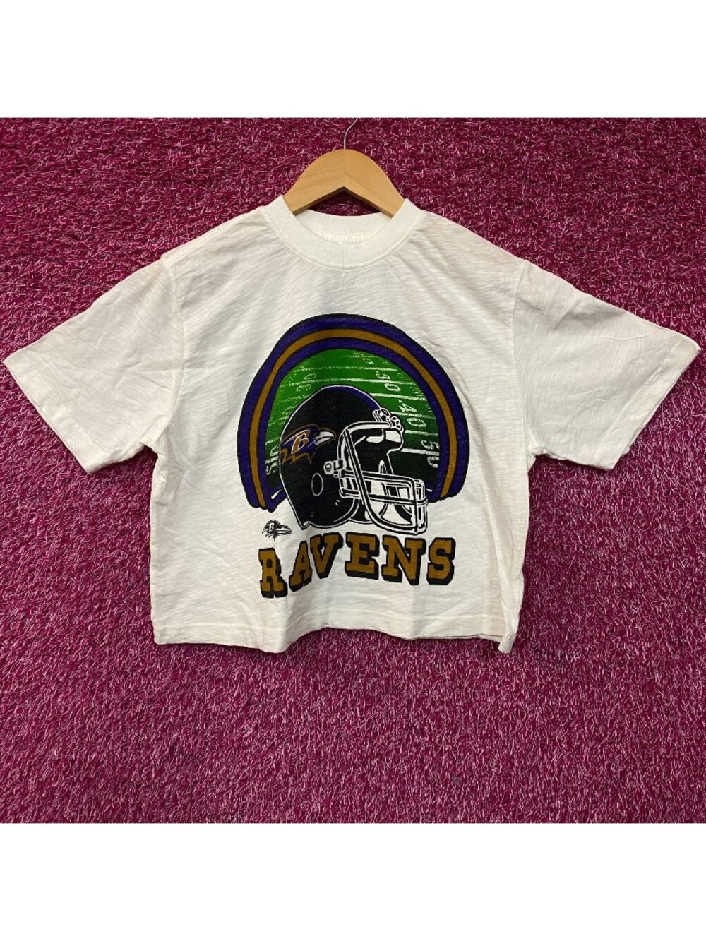 Junk Food Clothing NFL Baltimore Ravens Game Time Women's Mock Neck Crop Tee XS
